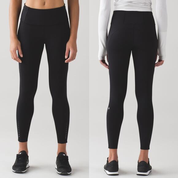 Lululemon Fast And Free 7/8 Tight Leggings Black 2 - Picture 1 of 7